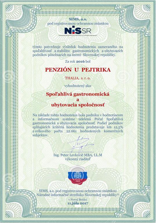 Penzion U Pejtrika Mengusovce Exterior photo